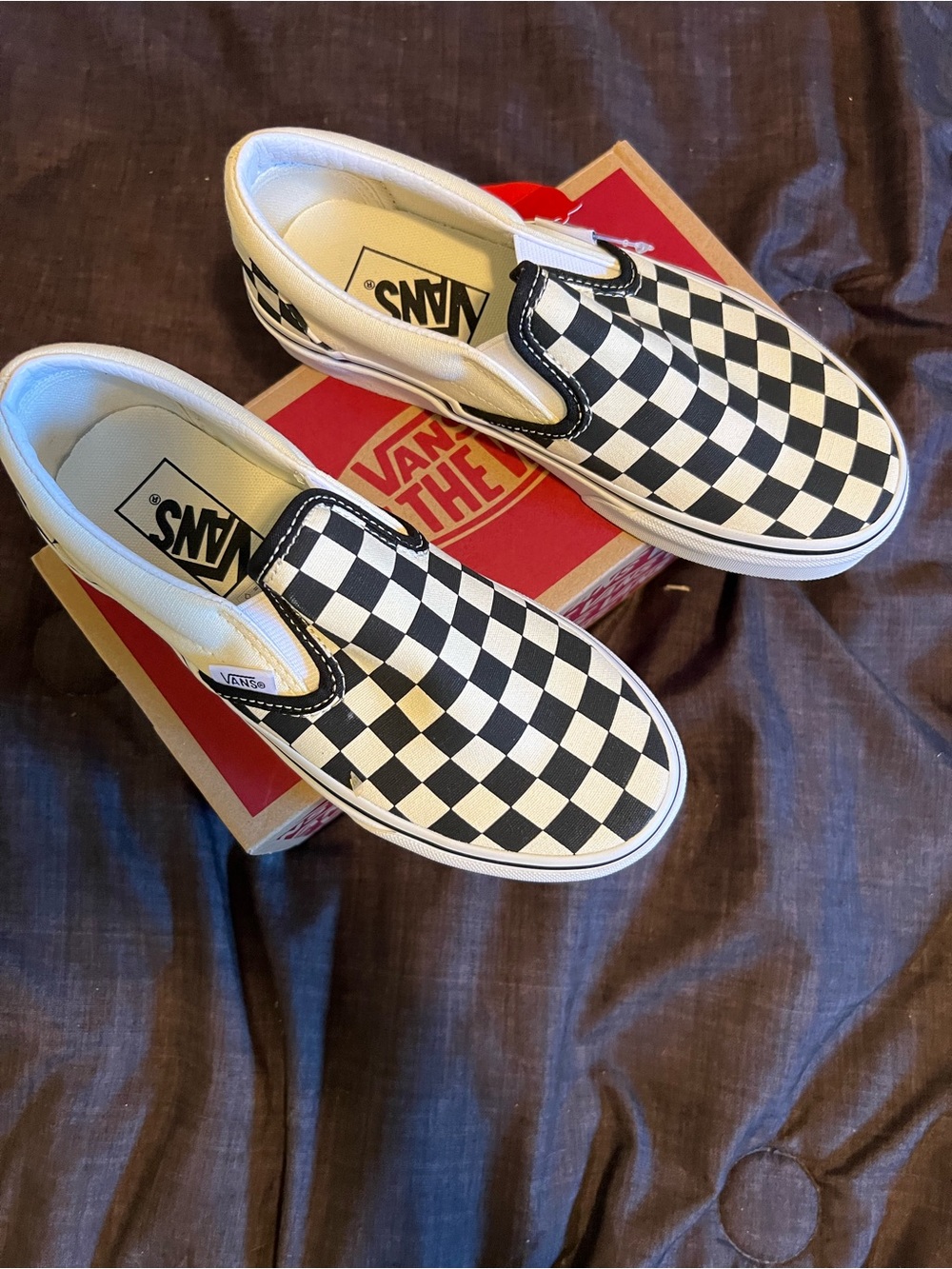 Vans Checkerboard Slip-On Sneakers - Black & White